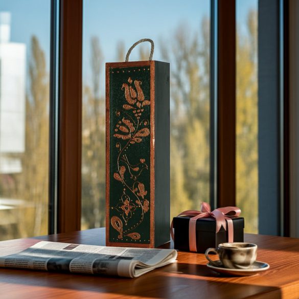 Smaragd Varázs – Bortartó zöld arany díszítéssel