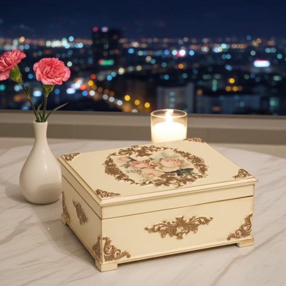 Kincses ládika rózsaarany díszítéssel