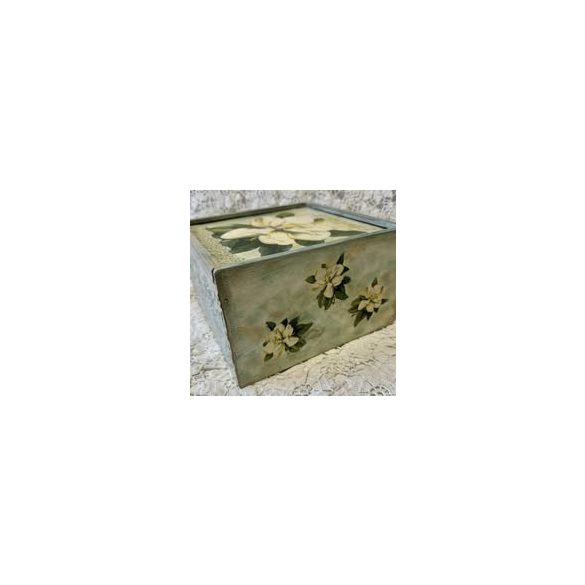 Virág mintás tárolódoboz.