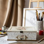 Rózsás tükrös fadoboz