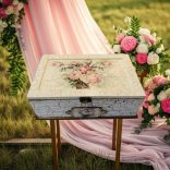 Rózsás tükrös fadoboz