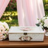 Rózsás tükrös fadoboz