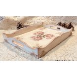 Romantikus vintage stílusú tálca rózsamintával