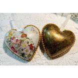 Szívecske Blooming Opulence mintával és füstfólia pehellyel díszítve