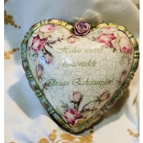 Virágos -zöld Szívecske-pillangóval és felirattal