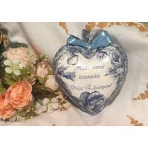 Kék vintage Szívecske - felirattal