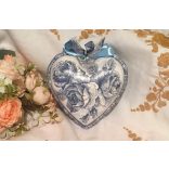 Kék vintage Szívecske - felirattal