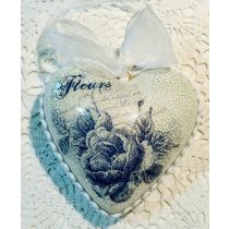 Szívecske Kék rózsa mintával