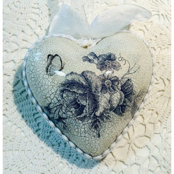 Szívecske Kék rózsa mintával