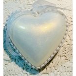 Szívecske Kék rózsa mintával és fehér hátlappal