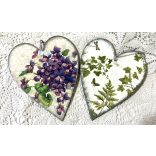 Nagy Fa Szívecske  Ibolya mintával díszítve